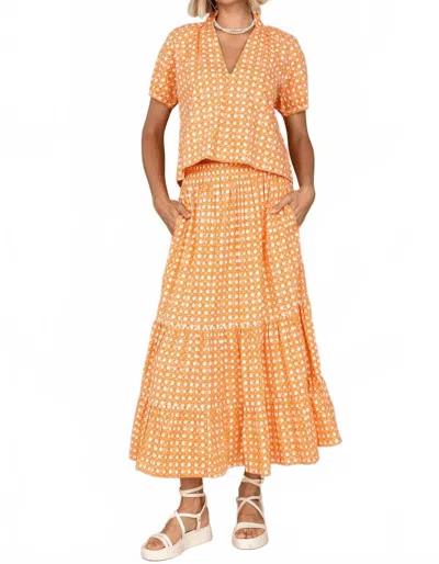 Elizabeth James The Label Surrey Skirt In Wicker In Orange