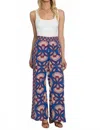 Elizabeth James The Label Sutton Pant In Sapphire Feather In Multi