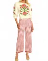 Elizabeth James The Label Tilda Pants In Fan Flower In Red