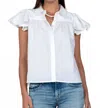 Elizabeth James The Label Val Top In Solid White In White