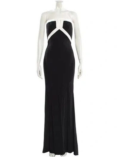 Pre-owned Elizabeth Kennedy Strapless Long Dress W/ Tags In Black
