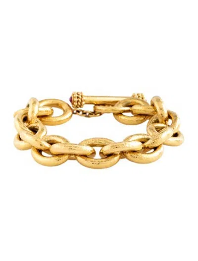 Pre-owned Elizabeth Locke 18k 'ancona' Link Bracelet, 6.75" In Red