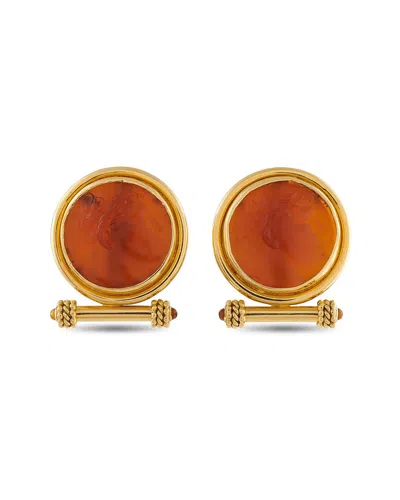 Pre-owned Elizabeth Locke 18k Earring (authentic Pre-loved) In Orange