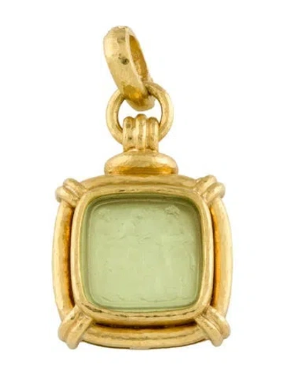 Pre-owned Elizabeth Locke 18k Glass Intaglio Betrothal Pendant In Multi