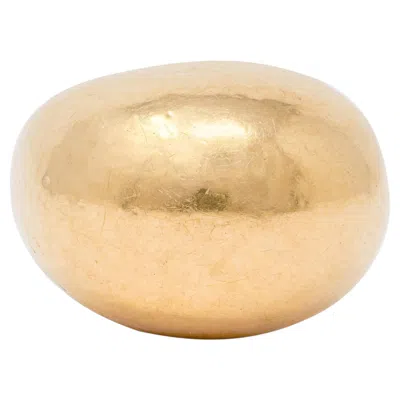 Pre-owned Elizabeth Locke 1980's 19 Karat Yellow Gold Vintage Hammered Dome Ring