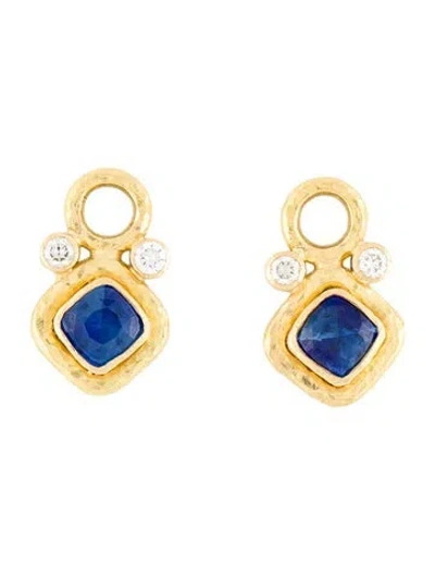 Pre-owned Elizabeth Locke 19k 2.08ctw Sapphire & Diamond Earring Enhancers In Multi