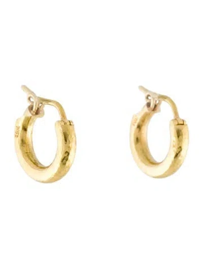 Pre-owned Elizabeth Locke 19k Baby Hammered Hoop Earrings In Multi