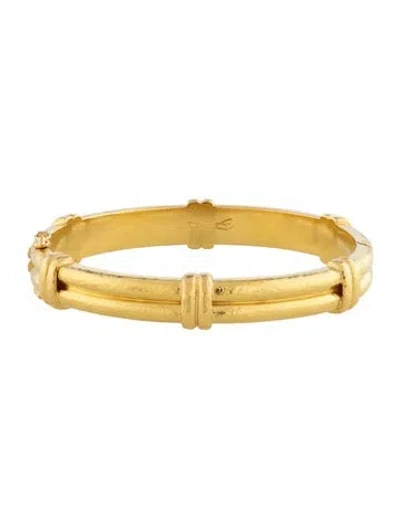 Pre-owned Elizabeth Locke 19k Banded Bangle Bracelet, 6.75" In Multicolor