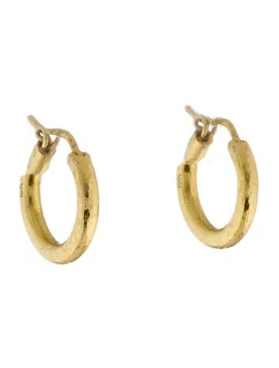 Pre-owned Elizabeth Locke 19k Big Baby Hammered Hoop Earrings In Multi