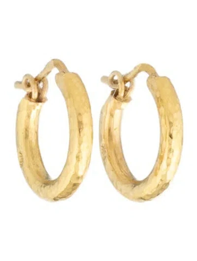 Pre-owned Elizabeth Locke 19k Big Baby Hammered Hoop Earrings In Multicolor