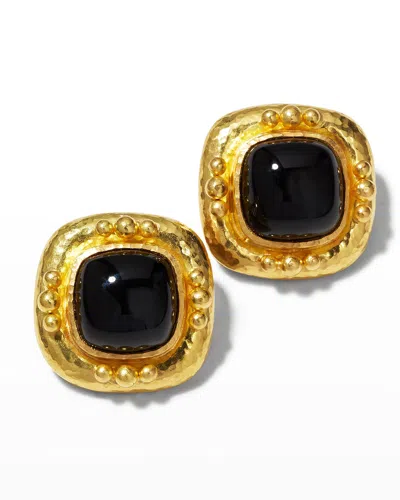 Elizabeth Locke 19k Black Onyx Convertible Earrings In Gold