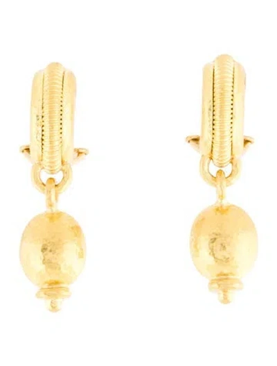 Pre-owned Elizabeth Locke 19k Dome Drop Earrings In Multi