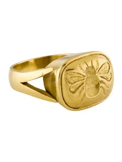 Pre-owned Elizabeth Locke 19k Fat Bee Cocktail Ring In Multi