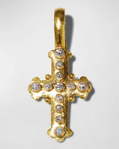 Elizabeth Locke 19k Gold Diamond Byzantine Cross Pendant In 05 Yellow Gold