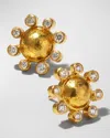 ELIZABETH LOCKE 19K GOLD DIAMOND DETAILED DOME EARRINGS