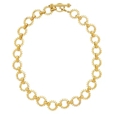 Pre-owned Elizabeth Locke 19k Gold Toggle Necklace In Multi