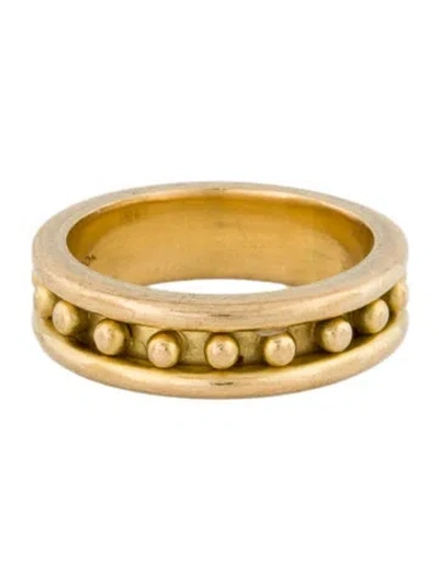 Pre-owned Elizabeth Locke 19k Granulated Stack Band Ring In Multi