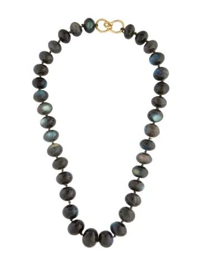 Pre-owned Elizabeth Locke 19k Labradorite Bead Strand, 20.25" In Multicolor