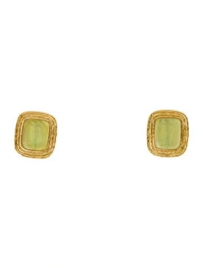 Pre-owned Elizabeth Locke 19k Mother Of Pearl & Glass Intaglio Convertible Earclips In Multi