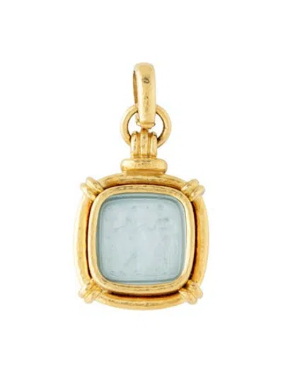 Pre-owned Elizabeth Locke 19k Mother Of Pearl & Venetian Glass 'three Graces' Intaglio Pendant In Multicolor
