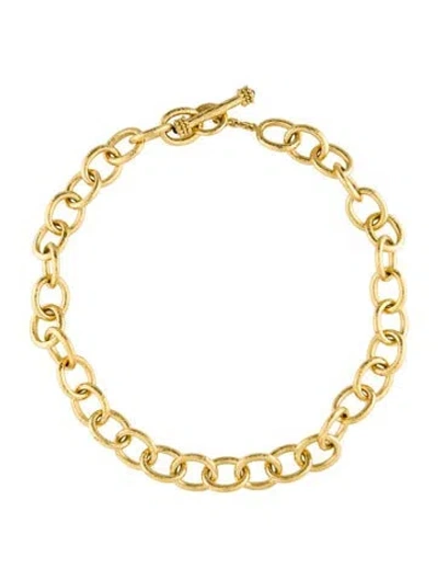 Pre-owned Elizabeth Locke 19k Sapphire Montecatini Chain Necklace, 18" In Multi