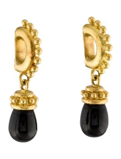 Pre-owned Elizabeth Locke 19k Spinel Earclips In Multi