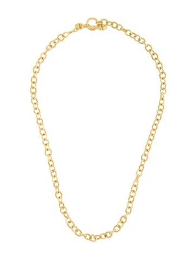 Pre-owned Elizabeth Locke 19k Tiny Sicilian Link Necklace, 17.5" In Multi