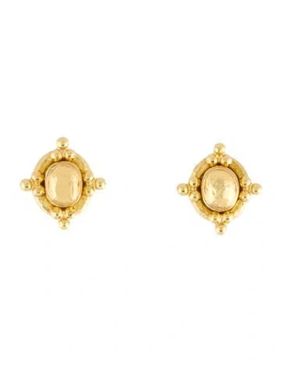 Pre-owned Elizabeth Locke 19k Triad Stud Earrings In Multi