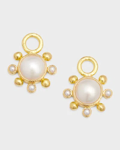 Elizabeth Locke 19k White 8.5mm Mabe Pearl Earring Charms In Gold