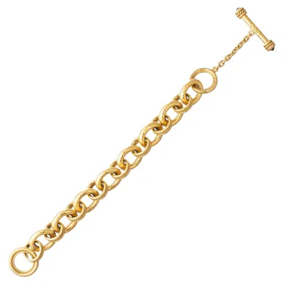 Pre-owned Elizabeth Locke 19k Yellow Gold Circle Link Toggle Bracelet