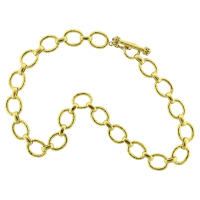 Pre-owned Elizabeth Locke 19kt Gold Smooth Link Necklace In Multi