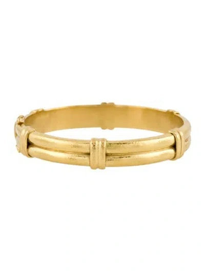 Pre-owned Elizabeth Locke Banded Hinged Bangle, 6.75" In Multi