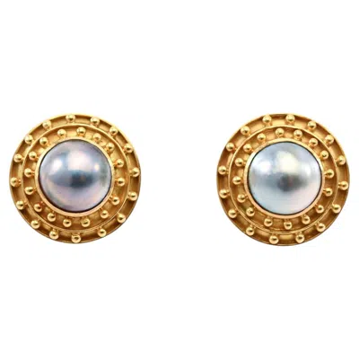 Pre-owned Elizabeth Locke Black Pearl Earrings