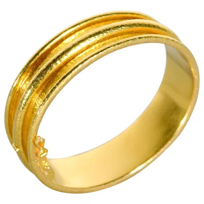 Pre-owned Elizabeth Locke Channeled Gold Bangle Bracelet In Multiple