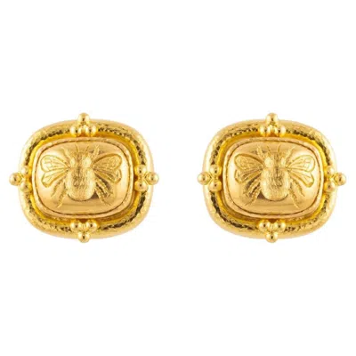 Pre-owned Elizabeth Locke "fat Bee" Earrings In Multi