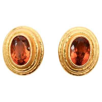 Pre-owned Elizabeth Locke Gold And Citrine Earrings In Multi