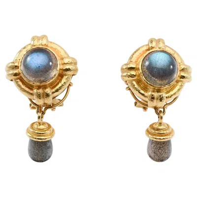 Pre-owned Elizabeth Locke Labradorite Earrings In Multi