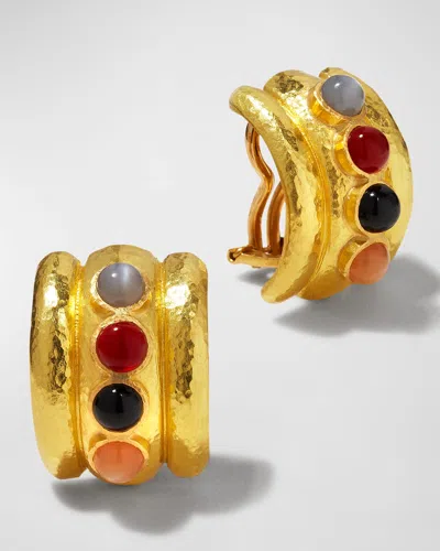 Elizabeth Locke Neutral Tutti Frutti Amalfi Earrings In Gold
