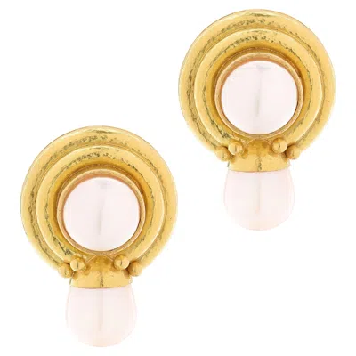 Pre-owned Elizabeth Locke Pearl Earrings In Multi