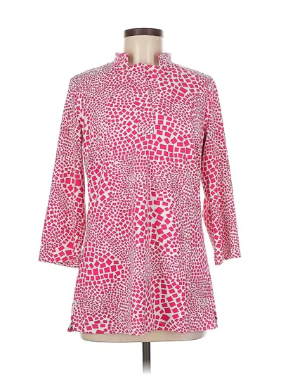 Pre-owned Elizabeth Mckay 3/4 Sleeve Blouse In Pink