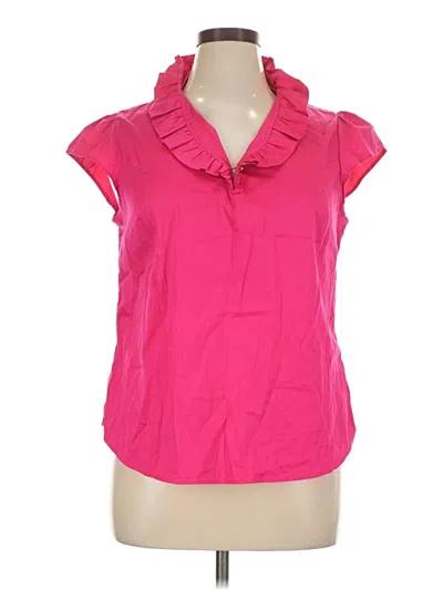 Pre-owned Elizabeth Mckay Short Sleeve Blouse In Pink
