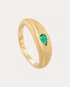 Elizabeth Moore Women's Fairy Dust Emerald & 18k Gold Teardrop Ring In Gold