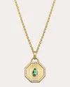 Elizabeth Moore Women's Fairy Dust Emerald & Diamond 18k Gold Pendant Necklace In Gold