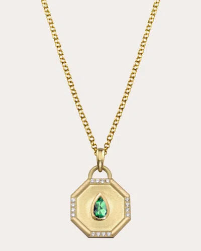 Elizabeth Moore Women's Fairy Dust Emerald & Diamond 18k Gold Pendant Necklace