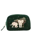 Elizabeth Scarlett Baby Elephant Conservation Forest Velvet Cosmetics Bag