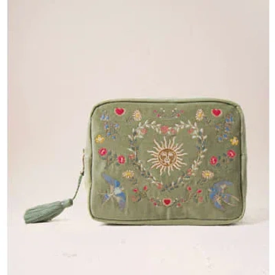 Elizabeth Scarlett Earth Goddess Wash Bag In Green