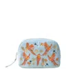 Elizabeth Scarlett Flying Parrots French Blue Velvet Makeup Bag