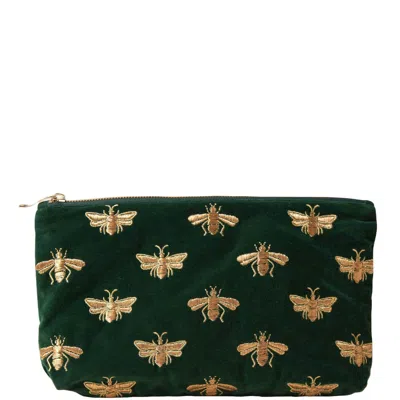 Elizabeth Scarlett Honey Bee Forest Velvet Everyday Pouch In White