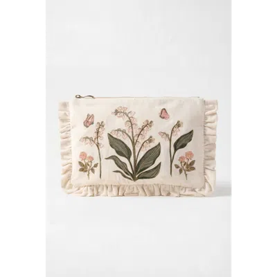 Elizabeth Scarlett Lily Of The Valley Frill Pouch In White