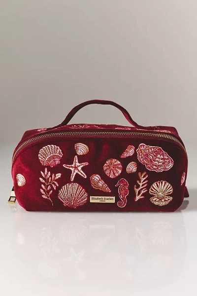 Elizabeth Scarlett Open Flat Makeup Bag In Burgundy